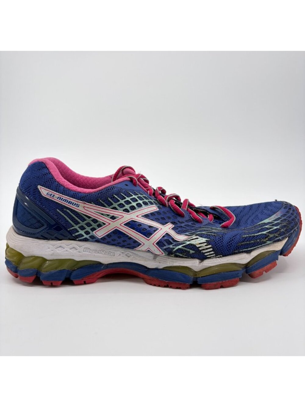 Asics Gel Nimbus 17 Women Size 9 Blue Pink White Athletic Running Shoes Sneakers